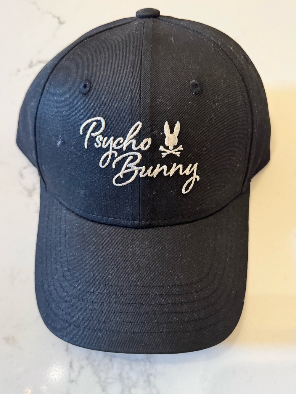Psycho Bunny Navy Baseball Cap with White Logo- NWT